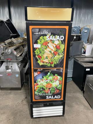Maxx Cold Commercial Single Glass Swing Door Reach In Refrigerator! Energy Star Certified! With Poly Coated Wire Racks! Model: MXM1-23R SN: 6260940! 115V 1 Phase! On Legs! - Item #1194936