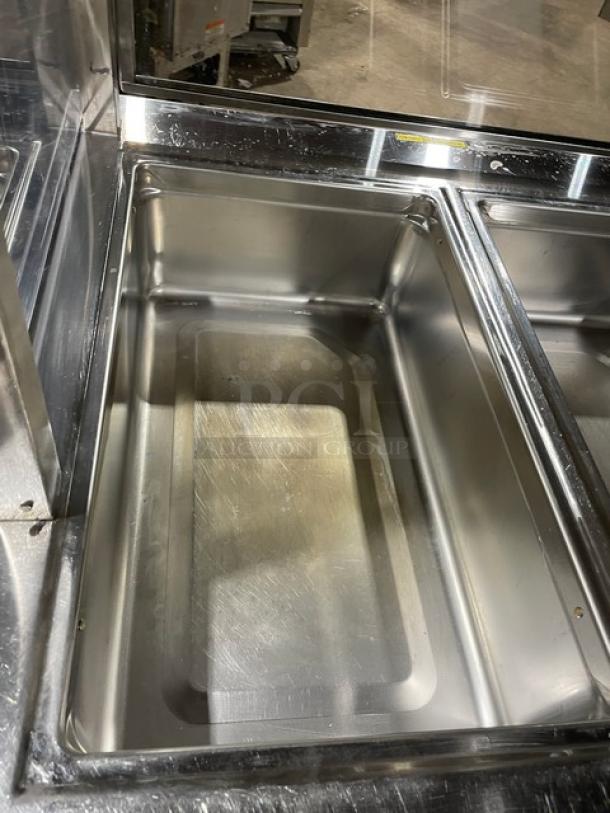 Delfield Shelleyglas Series Commercial Red Stainless Steel 4-Well Hot Food/Steamtable Serving Counter! With Heated Under Storage! With Sneeze Guard! Model: KH-4 SN: 0909150001195! 120/208V 1 Phase! On Casters! - Image 6 of 10