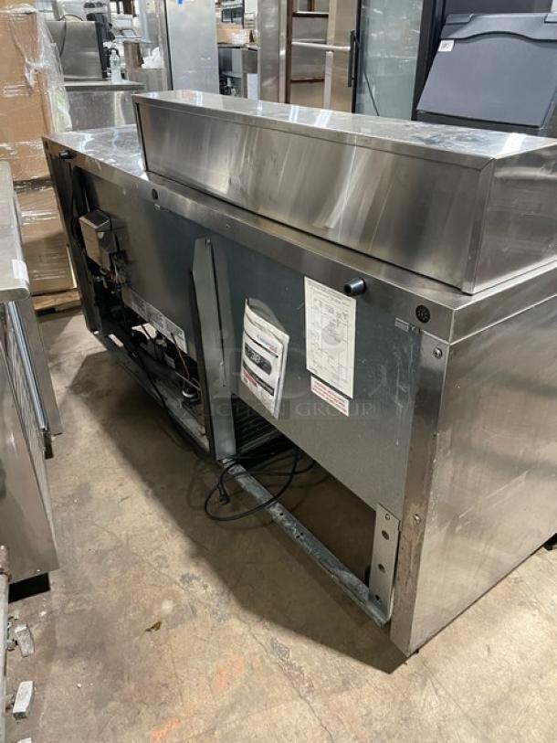 Continental Commercial Stainless Steel 3-Door Left-Side Bain Marie Style Mighty-Top Salad/Sandwich Prep Table! With Poly Coated Wire Racks! Model: SW72-N-18M SN: 16059390! 115V 1 Phase! On Casters! - Image 3 of 9
