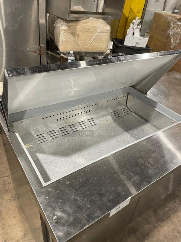 Continental Commercial Stainless Steel 3-Door Left-Side Bain Marie Style Mighty-Top Salad/Sandwich Prep Table! With Poly Coated Wire Racks! Model: SW72-N-18M SN: 16059390! 115V 1 Phase! On Casters! - Image 5 of 9