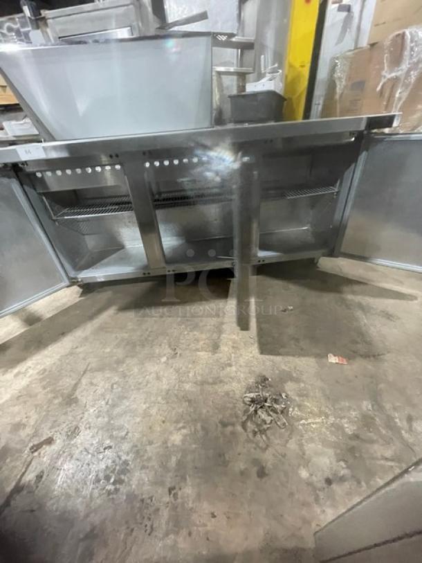 Continental Commercial Stainless Steel 3-Door Left-Side Bain Marie Style Mighty-Top Salad/Sandwich Prep Table! With Poly Coated Wire Racks! Model: SW72-N-18M SN: 16059390! 115V 1 Phase! On Casters! - Image 6 of 9