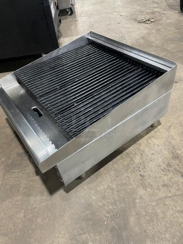 Star Max Series commercial stainless steel natural gas countertop char broiler on legs; excellent condition.