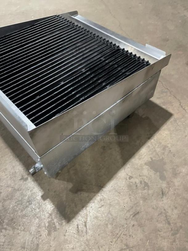 Star Max Series stainless steel countertop char broiler, natural gas powered, on legs, excellent condition.