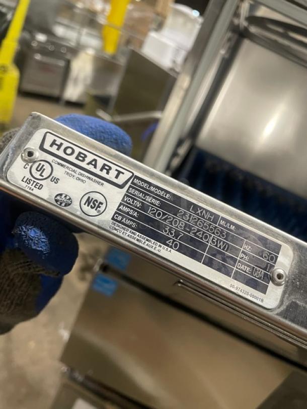 Hobart Lxn Series Commercial Stainless Steel Electric Powered Undercounter High Temperature Dishwasher! Energy Star Certified! Model: LXNH SN: 231265563! 120/208-240V 1 Phase! - Image 8 of 9