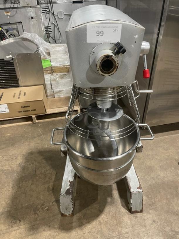 Commercial Electric Powered 30 Qt. Planetary Mixer! With Stainless Steel Bowl Guard & Mixing Bowl! With Dough Hook, Flat Beater & Whisk/Whip Attachments! Model: HLM-30B SN: 19070131011! 110V 1 Phase! - Image 1 of 12