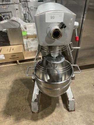 Commercial Electric Powered 30 Qt. Planetary Mixer! With Stainless Steel Bowl Guard & Mixing Bowl! With Dough Hook, Flat Beater & Whisk/Whip Attachments! Model: HLM-30B SN: 19070131011! 110V 1 Phase! - Item #1194962