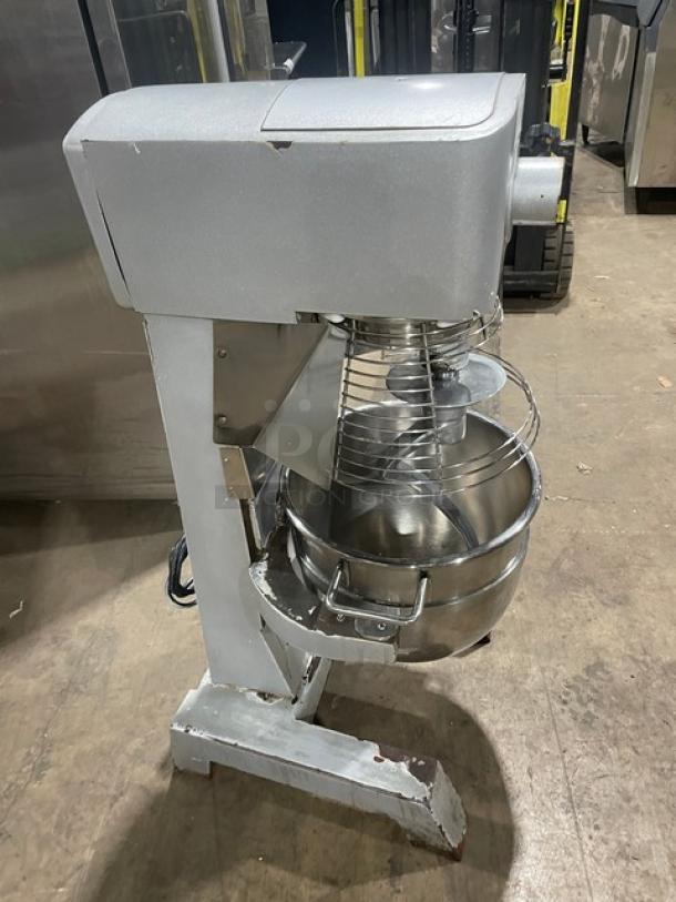 Commercial Electric Powered 30 Qt. Planetary Mixer! With Stainless Steel Bowl Guard & Mixing Bowl! With Dough Hook, Flat Beater & Whisk/Whip Attachments! Model: HLM-30B SN: 19070131011! 110V 1 Phase! - Image 2 of 12