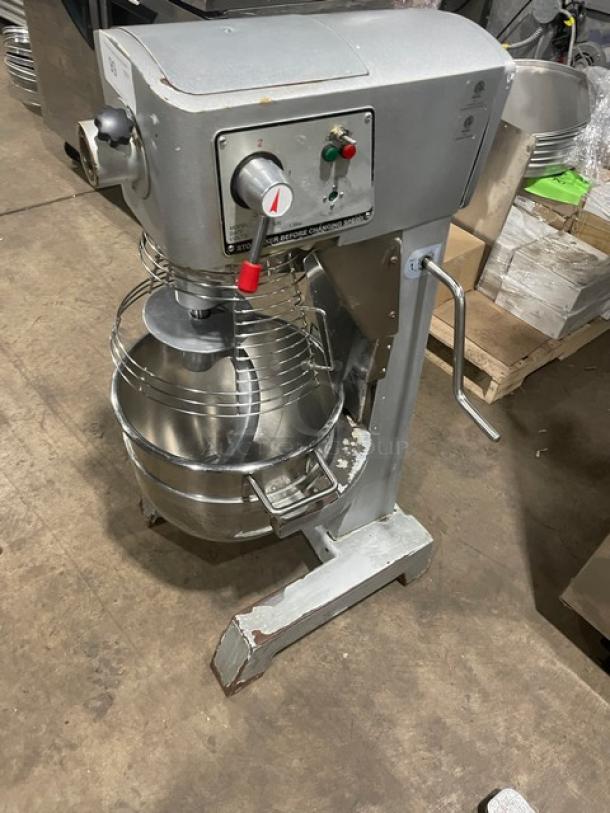 Commercial Electric Powered 30 Qt. Planetary Mixer! With Stainless Steel Bowl Guard & Mixing Bowl! With Dough Hook, Flat Beater & Whisk/Whip Attachments! Model: HLM-30B SN: 19070131011! 110V 1 Phase! - Image 4 of 12