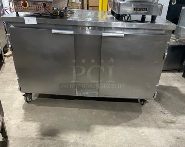 Leader Commercial Stainless Steel 2 Door Lowboy/Undercounter Worktop Refrigerator! Model: ESLB60 S/C SN: NL10S1103! 115V 1 Phase! On Casters! - Image 1 of 8