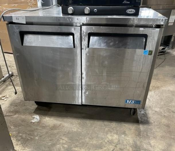 Turbo Air M3 Series Commercial Stainless Steel 2 Door Undercounter Worktop Refrigerator! Energy Star Certified! Model: MUR-48 SN: TMU4R7Y009! 115V! On Casters! - Image 1 of 8