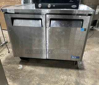 Turbo Air M3 Series Commercial Stainless Steel 2 Door Undercounter Worktop Refrigerator! Energy Star Certified! Model: MUR-48 SN: TMU4R7Y009! 115V! On Casters! - Item #1194946