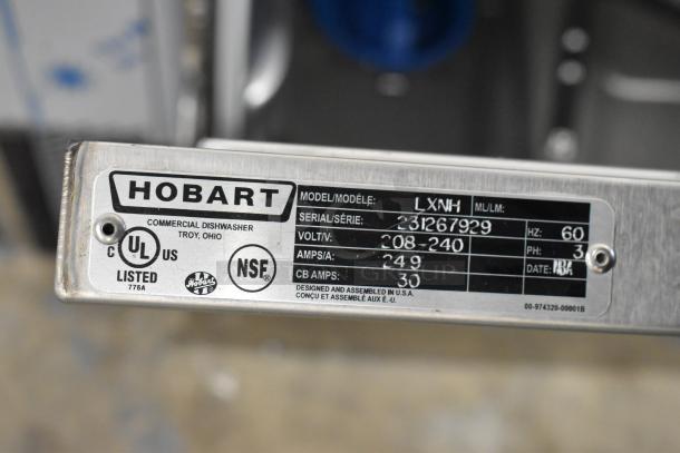 BRAND NEW Hobart LXNH commercial dishwasher, stainless steel, high temperature, 208-240V, 3-phase, scratch and dent model.