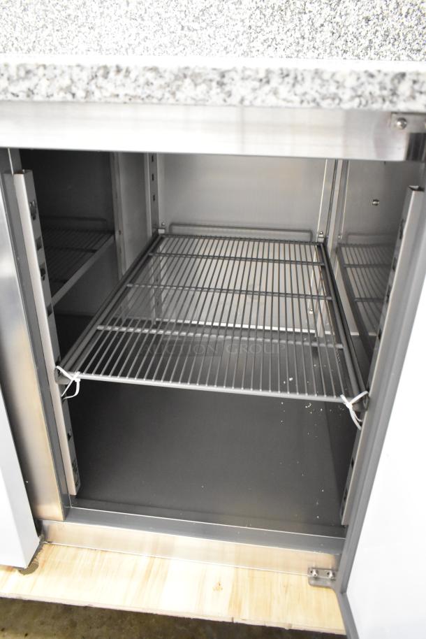 BRAND NEW SCRATCH AND DENT! KoolMore KM-RPPS-3D79-GRT Stainless Steel Commercial 3 Door Work Top Cooler w/ Granite Countertop. 115 Volts, 1 Phase. - Image 4 of 8