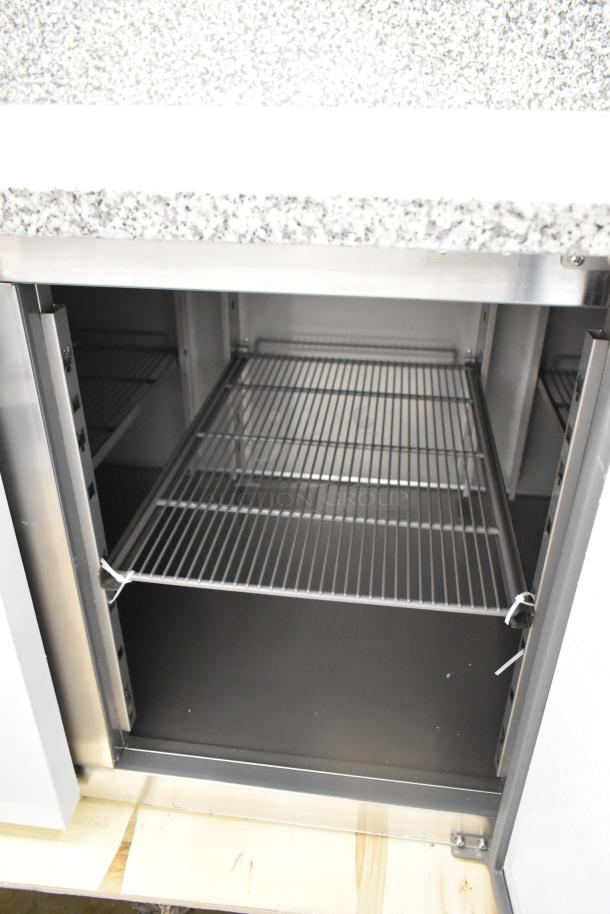 BRAND NEW SCRATCH AND DENT! KoolMore KM-RPPS-3D79-GRT Stainless Steel Commercial 3 Door Work Top Cooler w/ Granite Countertop. 115 Volts, 1 Phase. - Image 5 of 8