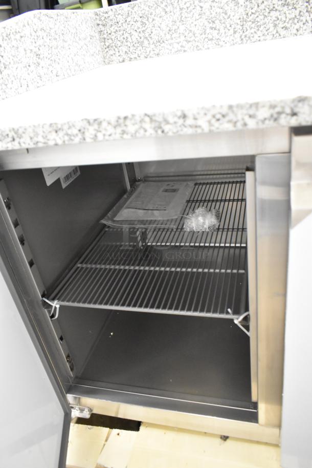 BRAND NEW SCRATCH AND DENT! KoolMore KM-RPPS-3D79-GRT Stainless Steel Commercial 3 Door Work Top Cooler w/ Granite Countertop. 115 Volts, 1 Phase. - Image 6 of 8