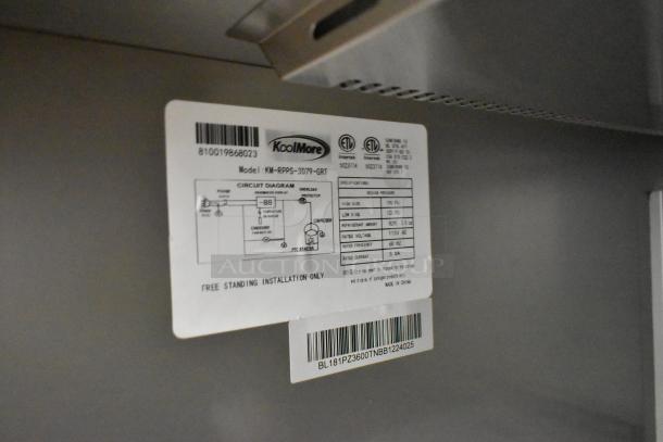 BRAND NEW SCRATCH AND DENT! KoolMore KM-RPPS-3D79-GRT Stainless Steel Commercial 3 Door Work Top Cooler w/ Granite Countertop. 115 Volts, 1 Phase. - Image 7 of 8