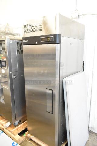 BRAND NEW SCRATCH AND DENT! Turbo Air M3F19-1-N Stainless Steel Commercial Single Door Reach In Freezer w/ Poly Coated Racks and Commercial Casters. 115 Volts, 1 Phase.