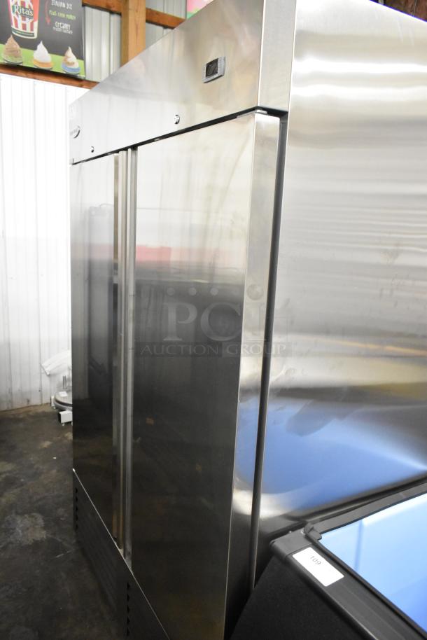 Serv-Ware RR2-HC Stainless Steel Commercial 2 Door Reach In Cooler w/ Poly Coated Racks. 115 Volts, 1 Phase. - Image 1 of 8