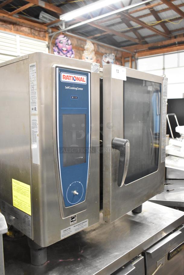 Rational SCC WE 61G Stainless Steel Commercial Countertop Natural Gas Powered SelfCookingCenter Combi Convection Oven. Door Does Not Stay Shut. - Image 1 of 10