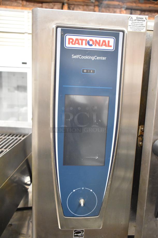 Rational SCC WE 61G Stainless Steel Commercial Countertop Natural Gas Powered SelfCookingCenter Combi Convection Oven. Door Does Not Stay Shut. - Image 6 of 10