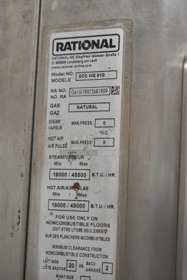 Rational SCC WE 61G Stainless Steel Commercial Countertop Natural Gas Powered SelfCookingCenter Combi Convection Oven. Door Does Not Stay Shut. - Image 8 of 10