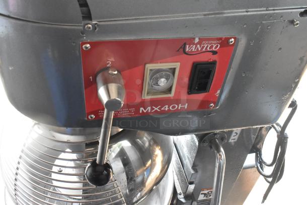 BRAND NEW SCRATCH AND DENT! Avantco MX40H Metal Commercial Floor Style 40 Quart Planetary Dough Mixer w/ Stainless Steel Mixing Bowl. Bowl Guard, Whisk Attachment. 240 Volts, 1 Phase. - Image 6 of 11