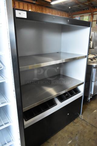 Metal Commercial Shelving Unit w/ 4 Lower Doors.