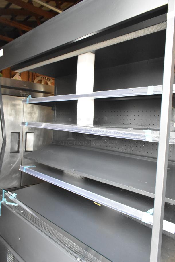 BRAND NEW SCRATCH AND DENT! Avantco 193VOA60B Metal Commercial 59 1/8" Black Extra Deep Vertical Open Air Merchandiser with LED Lighting - 115 Volts, 1 Phase. - Image 3 of 5