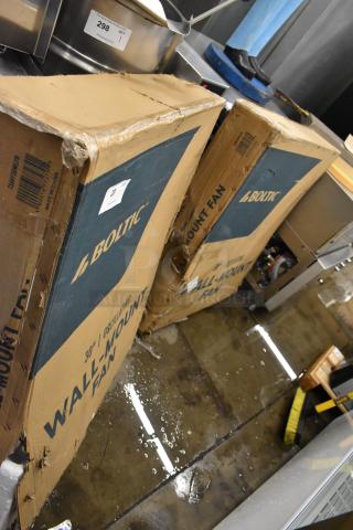 2 BRAND NEW SCRATCH AND DENT! 73AVF30WLF0 Boltic 30" Wall-Mounted 2-Speed Oscillating Fan - 6,750-8,100 CFM, 120 Volts, 1 Phase. 2 Times Your Bid!
