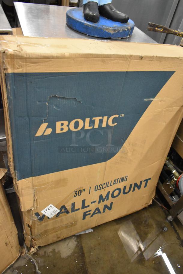 2 BRAND NEW SCRATCH AND DENT! 73AVF30WLF0 Boltic 30" Wall-Mounted 2-Speed Oscillating Fan - 6,750-8,100 CFM, 120 Volts, 1 Phase. 2 Times Your Bid! - Image 2 of 3