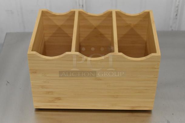 8 BRAND NEW SCRATCH AND DENT! Wooden 3 Compartment Bin. 8 Times Your Bid! - Image 1 of 5