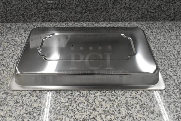 6 BRAND NEW SCRATCH AND DENT! Stainless Steel Drop In Chafer Bins w/ 6 Lids and Box of 6 Folding Chafer Frames. 6 Times Your Bid! - Image 8 of 10