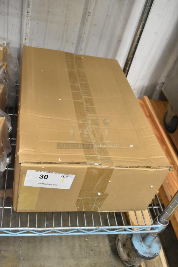 6 BRAND NEW SCRATCH AND DENT! Stainless Steel Drop In Chafer Bins w/ 6 Lids and Box of 6 Folding Chafer Frames. 6 Times Your Bid! - Image 9 of 10