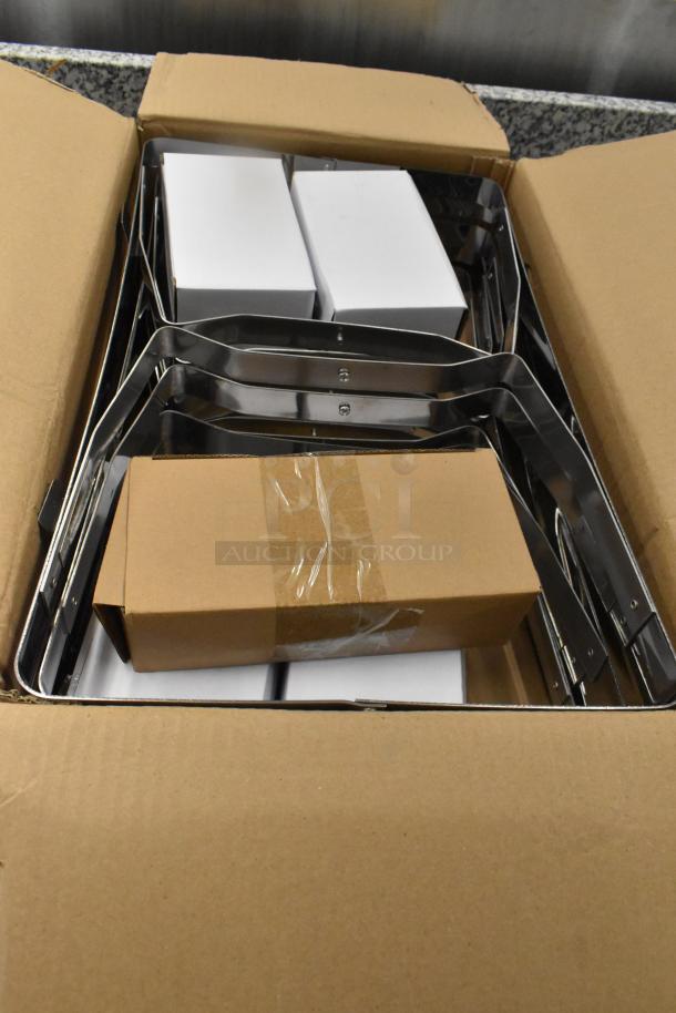 6 BRAND NEW SCRATCH AND DENT! Stainless Steel Drop In Chafer Bins w/ 6 Lids and Box of 6 Folding Chafer Frames. 6 Times Your Bid! - Image 10 of 10