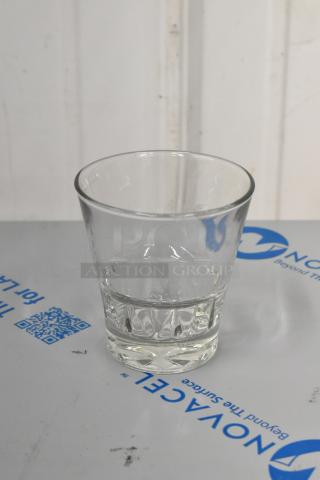 Two boxes of 12 Libbey 15970 Gallery 11.5 oz stackable rocks glasses, new scratch and dent condition. Customizable design.