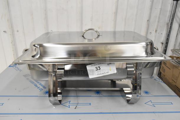 BRAND NEW SCRATCH AND DENT! Stainless Steel Chafer w/ Drop In and Lid - Image 1 of 6