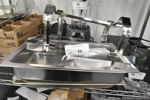 BRAND NEW SCRATCH AND DENT! Stainless Steel Chafer w/ Drop In and Lid - Image 2 of 6