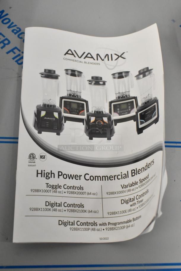 2021 Avantco 928BL2T64 2 hp blender, brand new, with toggle control, 64 oz. Tritan container. 120V, scratch and dent condition.