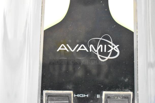 Alt Text: Close-up of control panel with "AVAMIX" logo and toggle switch labeled "HIGH."
