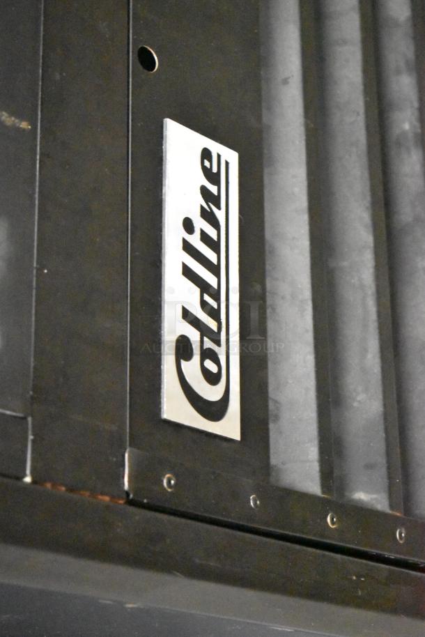 BRAND NEW SCRATCH AND DENT! 2022 Coldline G53S-B Metal Commercial 2 Door Reach In Cooler Merchandiser w/ Poly Coated Racks on Commercial Casters. 115 Volts, 1 Phase. - Image 3 of 9
