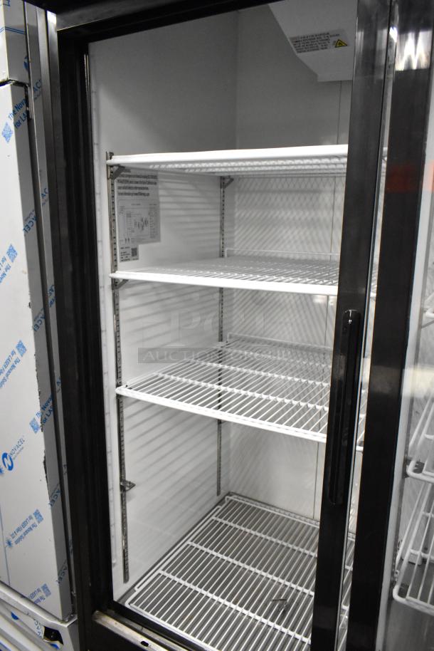 BRAND NEW SCRATCH AND DENT! 2022 Coldline G53S-B Metal Commercial 2 Door Reach In Cooler Merchandiser w/ Poly Coated Racks on Commercial Casters. 115 Volts, 1 Phase. - Image 7 of 9
