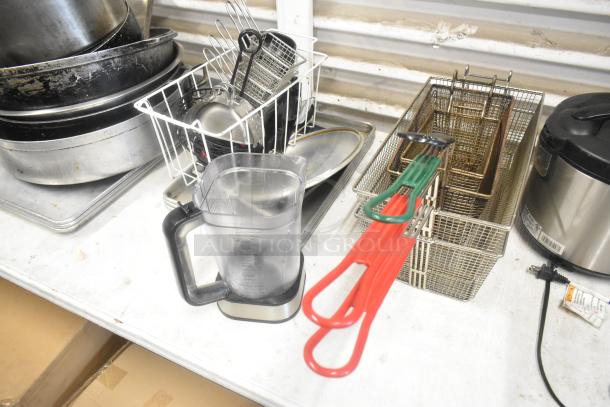 ALL ONE MONEY! Lot of Various Items Including Metal Pots, Metal Fry Baskets and Poly Bins. - Image 5 of 5