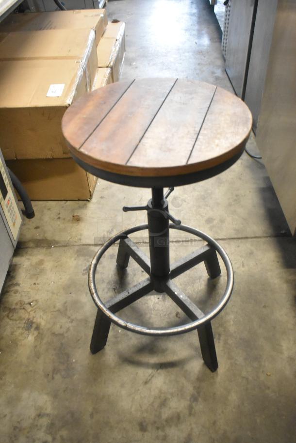 5 Wooden and Metal Stools. 5 Times Your Bid! - Image 1 of 6