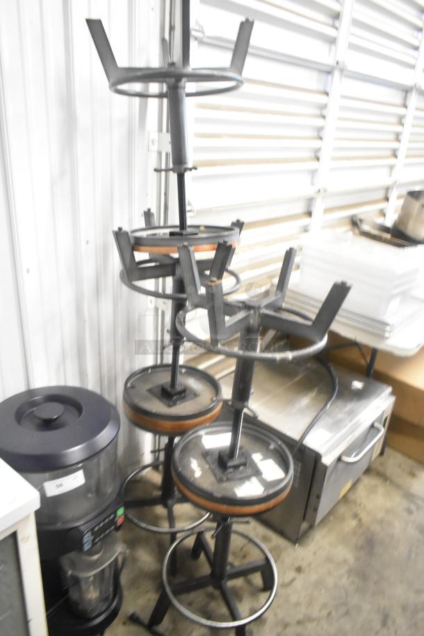 5 Wooden and Metal Stools. 5 Times Your Bid! - Image 6 of 6