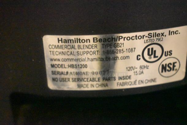 Hamilton Beach Revolution HBS1200 Countertop Frozen Drink Blender. 120 Volts, 1 Phase. - Image 8 of 9