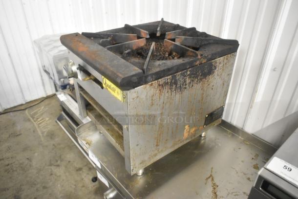 2021 Qualite QLSP-1NG Stainless Steel Commercial Countertop Natural Gas Powered Single Burner Stock Pot Range. - Image 3 of 8