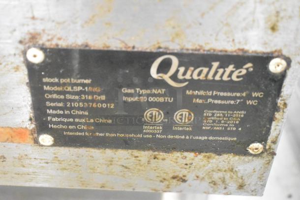 2021 Qualite QLSP-1NG Stainless Steel Commercial Countertop Natural Gas Powered Single Burner Stock Pot Range. - Image 7 of 8