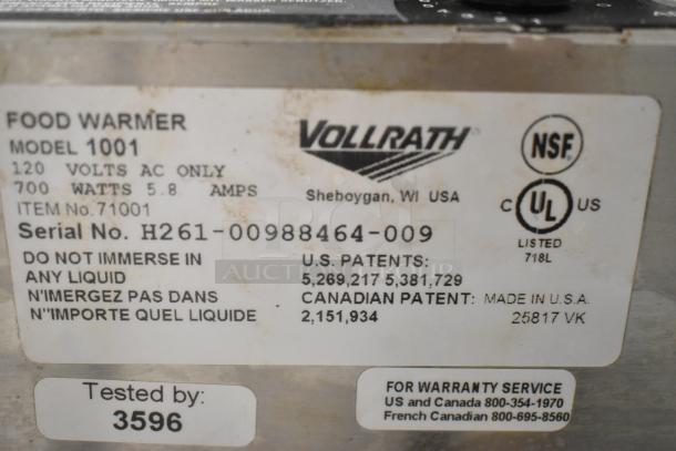 Vollrath Cayenne 1001 Stainless Steel Commercial Countertop Food Warmer. 120 Volts, 1 Phase. - Image 6 of 7