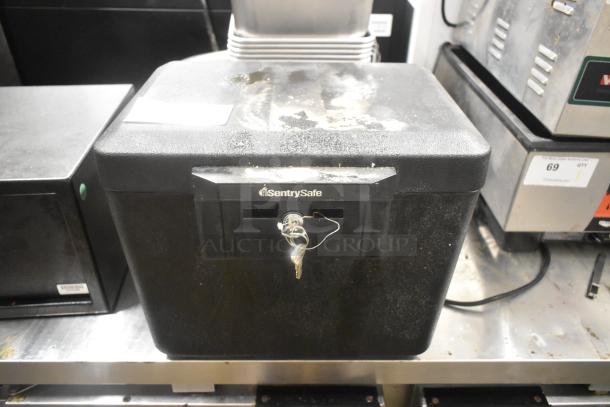 SentrySafe Black Single Compartment Safe. Comes w/ Key! - Image 1 of 6