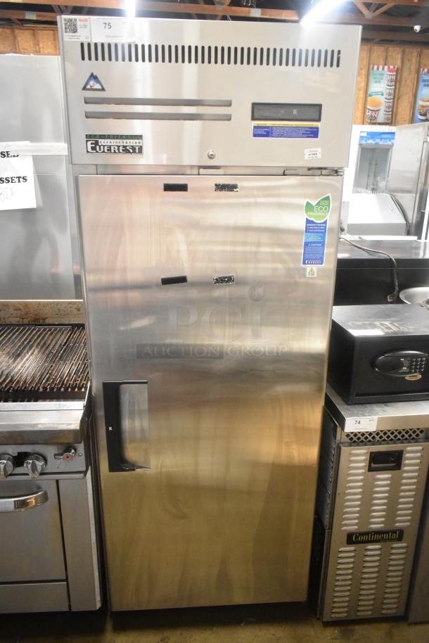 Everest ESR1 Stainless Steel Commercial Single Door Reach In Cooler on Commercial Casters. 115 Volts, 1 Phase. - Image 1 of 9